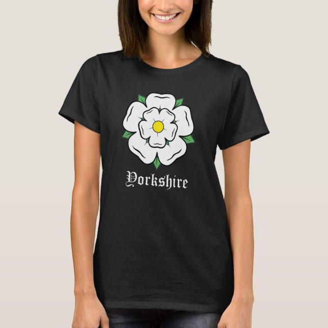 T-shirt Symbole Yorkshire Rose blanche Pays du Royaume-Uni (Devant)