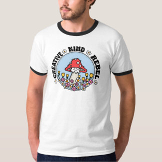 T-shirt Symbole Zodiaque Aquarius Fleurs de Champignons T-