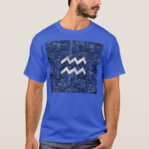 T-shirt Symbole Zodiaque Aquarius sur le Camouflage numéri