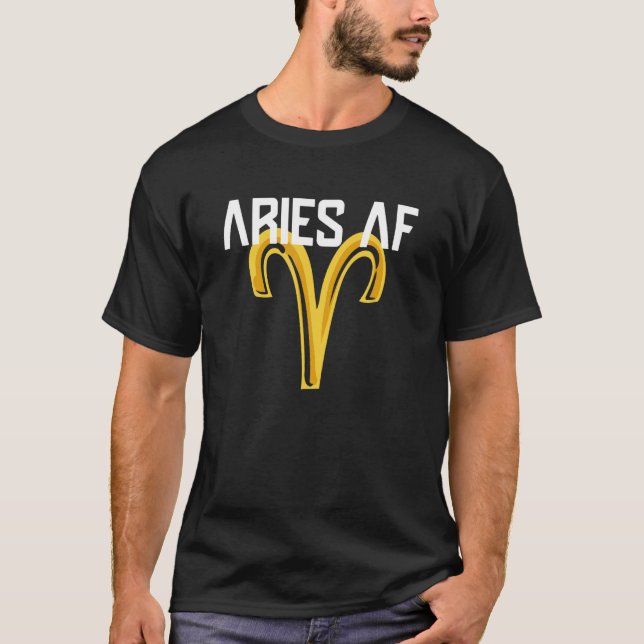 T-shirt Symbole Zodiaque Aries Anniversaire Mars Avril Hor (Devant)