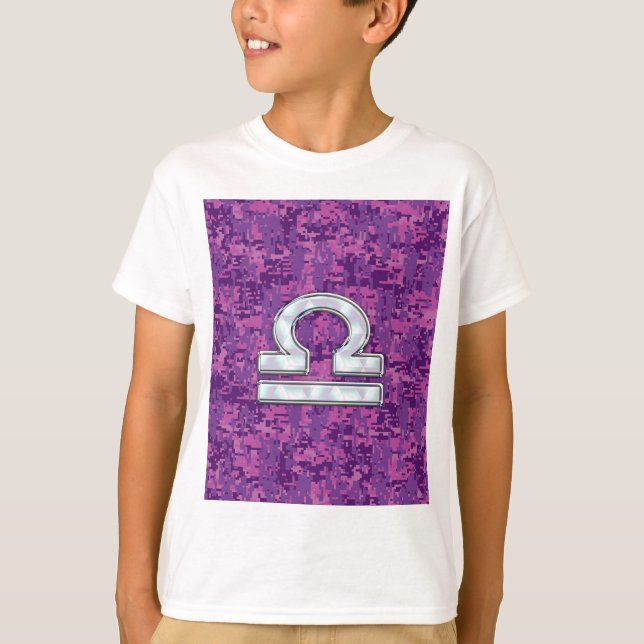 T-shirt Symbole Zodiaque de la Libra moderne sur Camo numé (Devant)