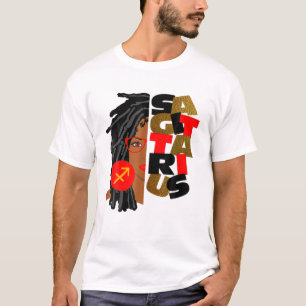 T-shirt Symbole Zodiaque féminin Sagittarius Girl Afro Loc
