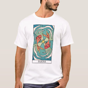 T-shirt Symbole Zodiaque Pisces Art Abstrait Vintage 