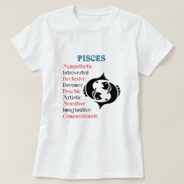 T-shirt Symbole zodiaque Pisces Horoscope (Design devant)
