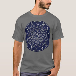 T-shirt Symboles d'alchimie sacrée Design bleu