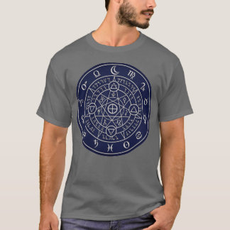 T-shirt Symboles d'alchimie sacrée Design bleu