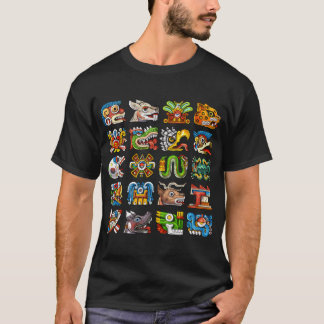 T-shirt Symboles de glyphes aztèques