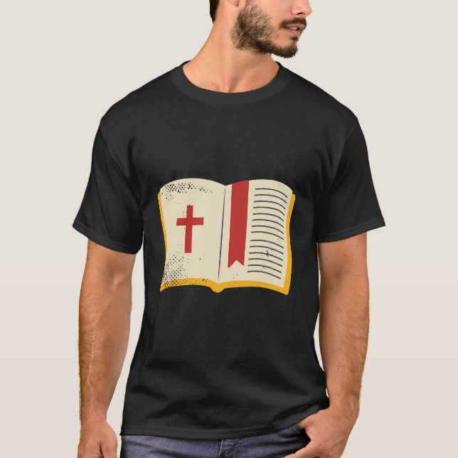 T-shirt Symboles de l'Église livre croisé (Devant)
