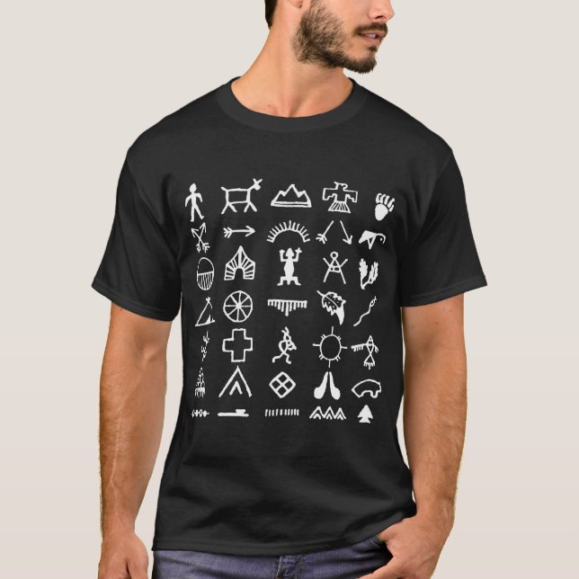 T-shirt Symboles d'images amérindiens (Devant)