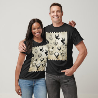 T-shirt Symboles emblématiques de la paix et de l'unité :