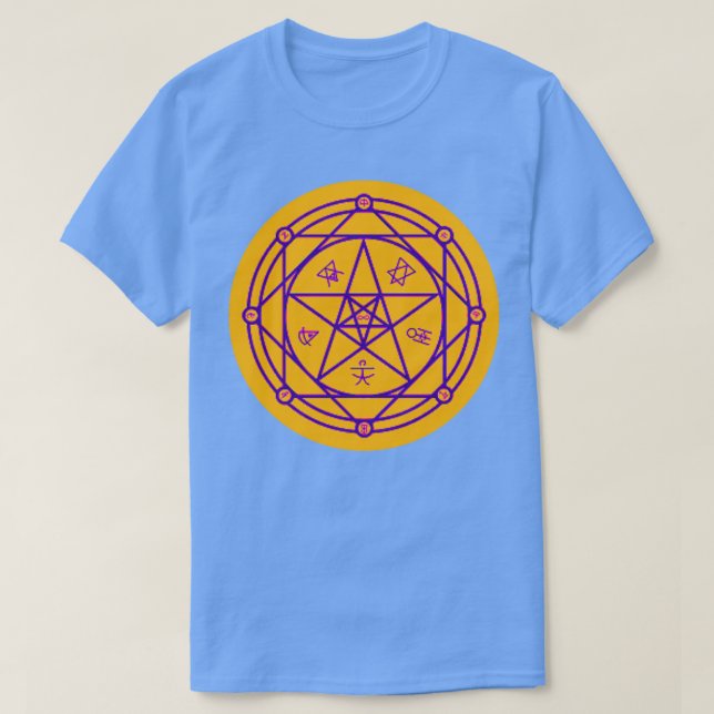 T-shirt Symboles géométriques d'alchimie Conception violet (Design devant)