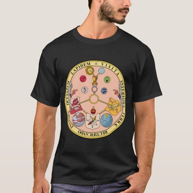 T-shirt Symboles secrets Vitriol Rosicrucian Alchimie (Devant)