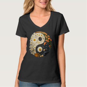 T-shirt Symbolisme floral du Yin Yang du taoïsme sur Taiji