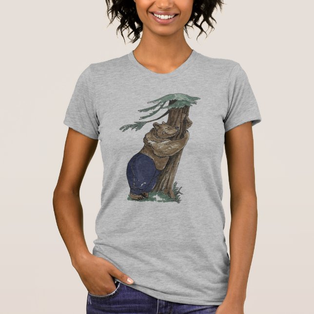 T-shirt Sympa Arbre Adorable Ours Accrochage (Devant)