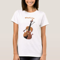 Sympa drôle violon personnage de dessin animé