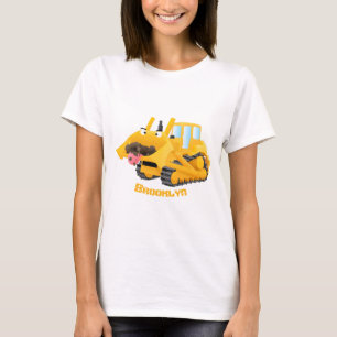 T-shirt Sympa joli caractère de dessin animé au bulldozer
