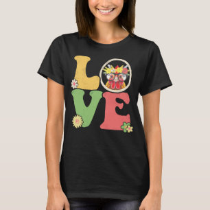 T-shirt Sympathique poulets de la paix Signale Amour 60s l
