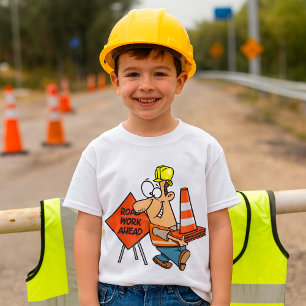 T-shirt Sympathique Travailleur de la construction Route d