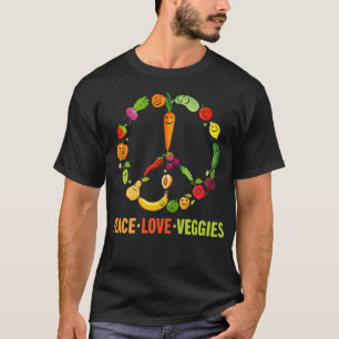 T-shirt Sympathique Végétarien de la paix Signé Cool Vegan