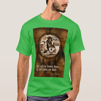 T-shirt Sympathy Native American Wolf and Dreamcatcher