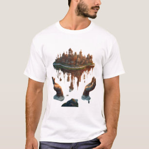 T-shirt Symphonie 🎹 Sky   Monde de piano flottant dans le