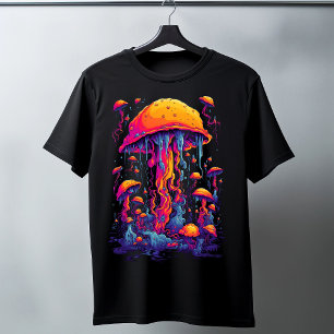 T-shirt Symphonie vibrante : Méduse en néon fantastique