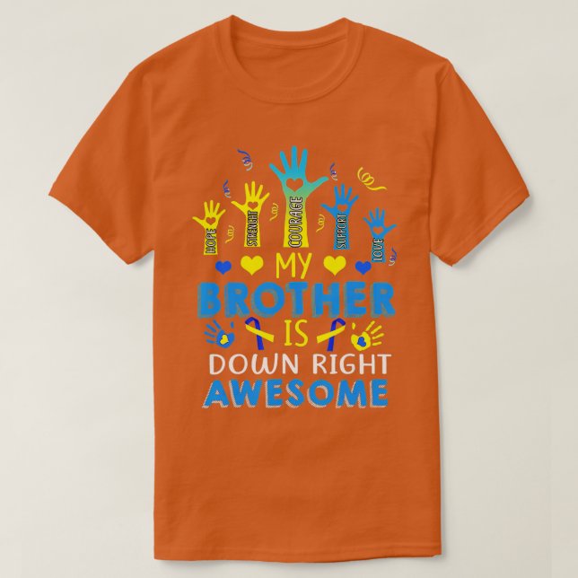 T-shirt Syndrome de Down Frères frères frères et soeurs ca (Design devant)