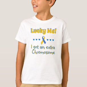 T-shirt Syndrome De Down Lucky Me ! Chromosome supplémenta