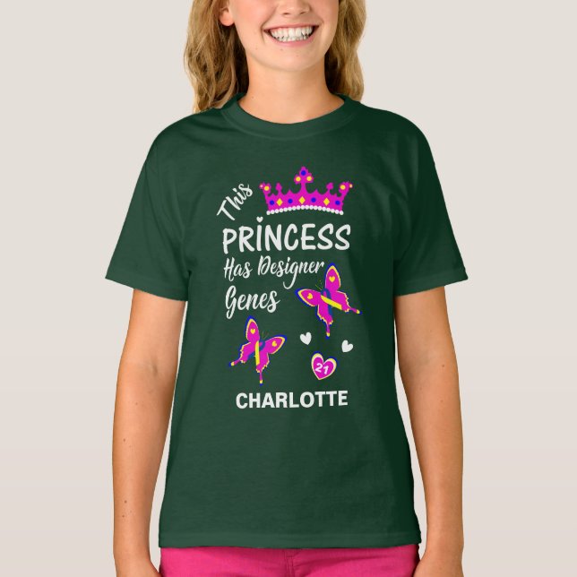 T-shirt Syndrome de Down Princess Cute Personnalisé (Devant)