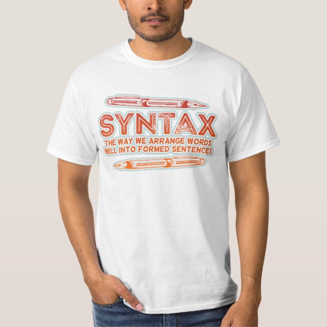 T-shirt Syntaxe Funky Structure de la phrase Grammaire (Devant)