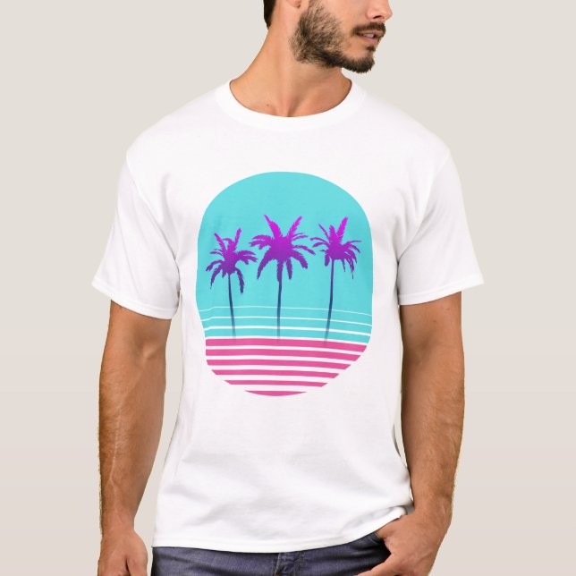 T-shirt Synth été Vibes tropicales Tee! (Devant)