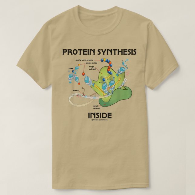 T-shirt Synthèse des protéines à l'intérieur du Ribosome H (Design devant)