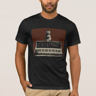 T-shirt Synthétiseur analogique Modulaire Cat Music Produ