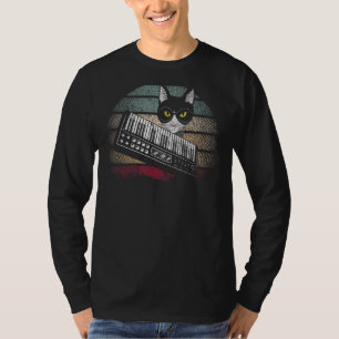 T-shirt Synthétiseur Cat Retro Synth Vaporwave