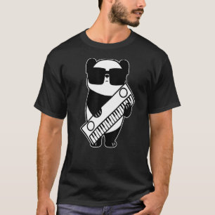 T-shirt Synthétiseur Clavier Instrument Panda Comme Clavie