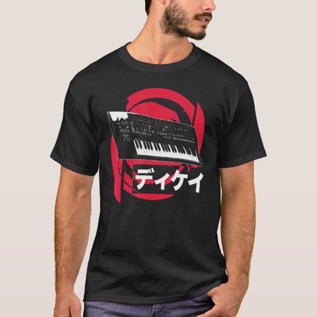 T-shirt Synthétiseur japonais analogique Synthwave Techno  (Devant)
