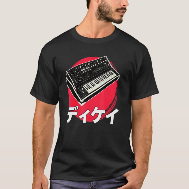 T-shirt Synthétiseur japonais analogique Synthwave Techno  (Devant)