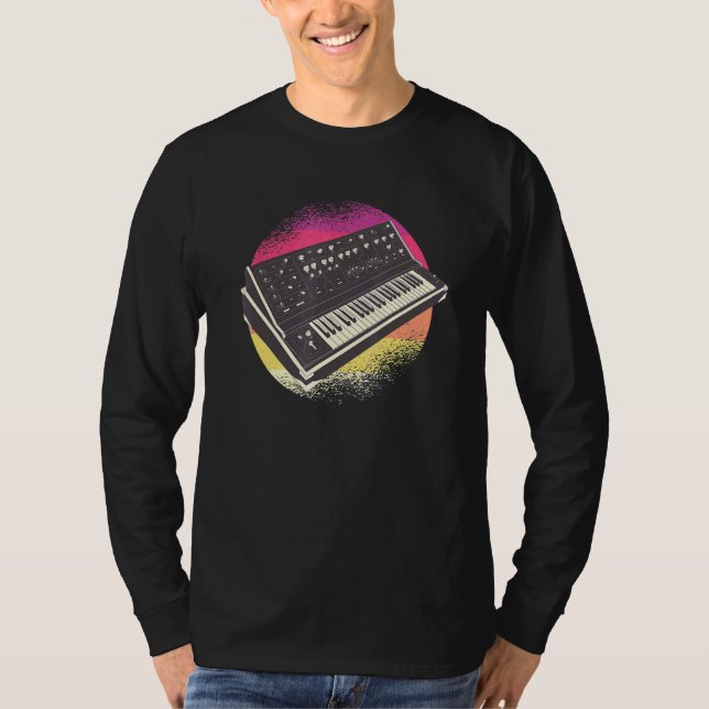 T-shirt Synthétiseur Techno Retro (Devant)