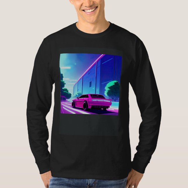 T-shirt Synthwave car outrun retrowave futuresynth sci fi  (Devant)