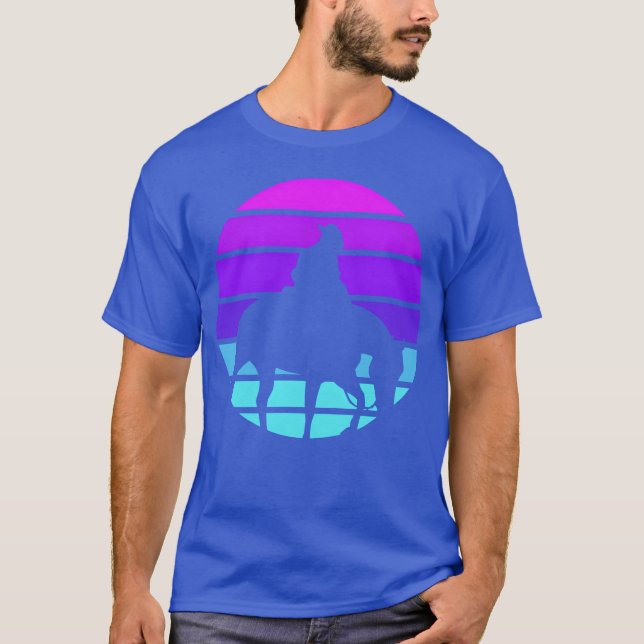 T-shirt Synthwave Cowboy Horse Wrangler fille cadeau (Devant)