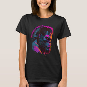T-shirt Synthwave Glitch Art Gorilla