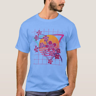 T-shirt Synthwave Japon Sakura Flower 90s Vaporwave Cherry
