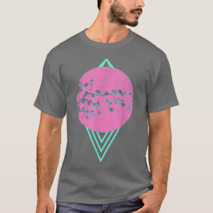 T-shirt Synthwave Sakura Flower Japon 80s Vaporwave Cherry