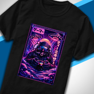T-shirt Synthwave Sci-Fi Japonais UFO Scuba Gamer Cool