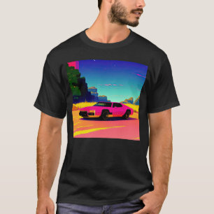 T-shirt Synthwave voiture outrun rétrowave futuresynth sci