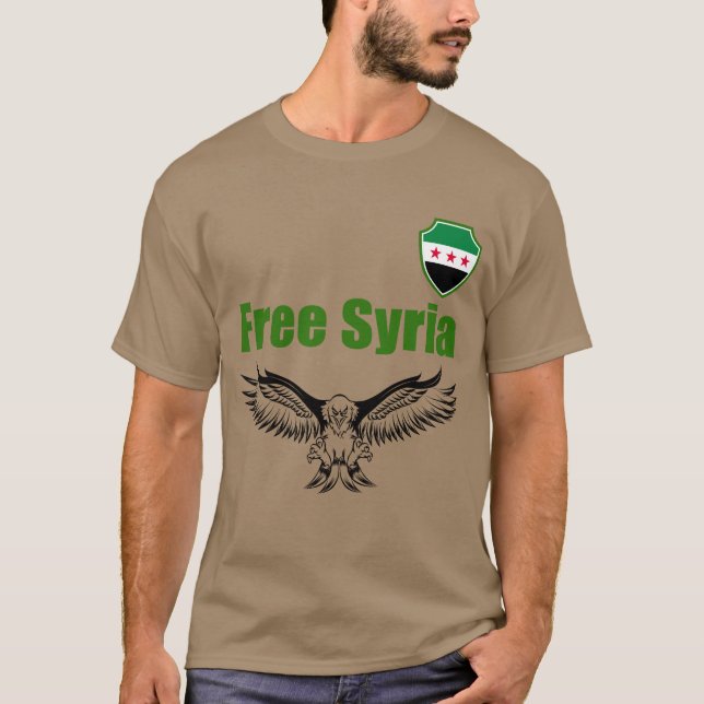 T-shirt Syrie, Syrie, Drapeau syrien libre. (Devant)