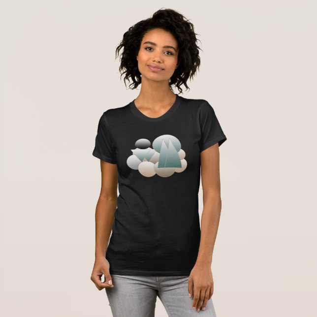 T-shirt Système de planète futuriste de l'art spatial Abst (Devant entier)