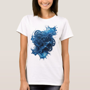 T-shirt Système d'engrenage à l'eau en argent CRISTALLIN i