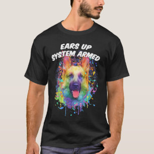 T-shirt Système d'oreilles levées armé Humour Berger Allem