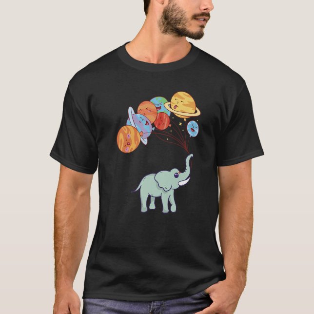 T-shirt Système solaire aérospatial Planètes Éléphant spat (Devant)